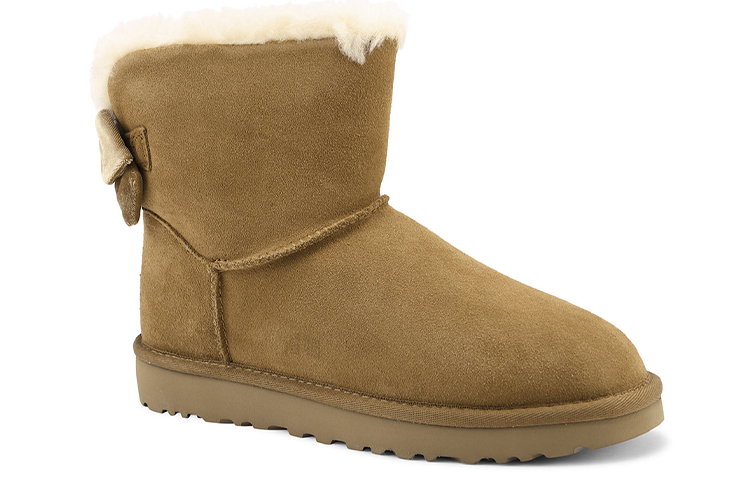 Женские сапоги UGG Bailey Bow Velvet Ribbon (коричневые) — фото 3