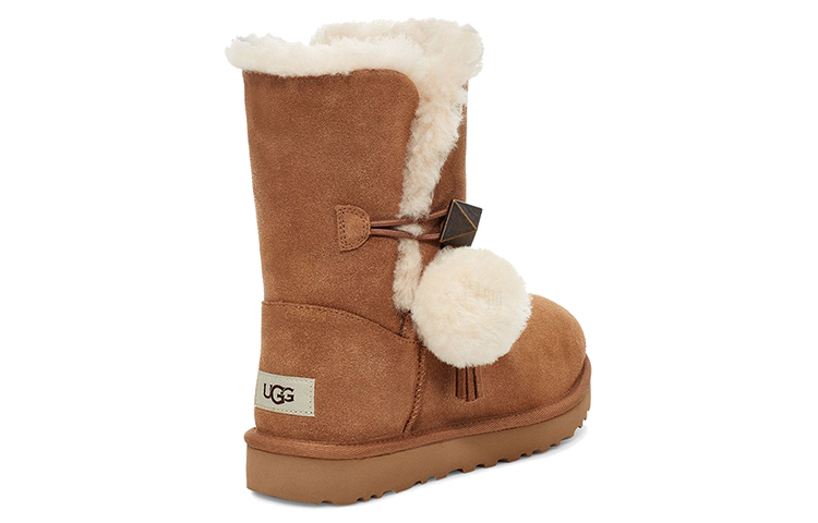 Женские сапоги UGG Lillian Pom (коричневые) — фото 4
