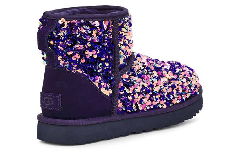 Женские сапоги UGG CLASSIC MINI PU (черно-сине-фиолетовые) — фото 4