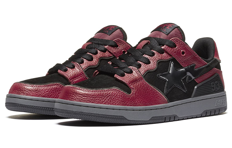 Мужские кеды A BATHING APE A BATHING APE SK8 Sta (черно-красные) — фото 2