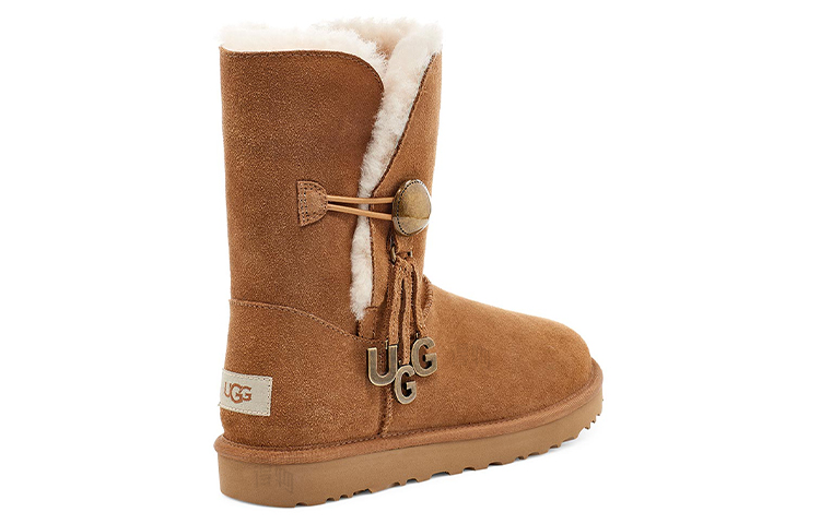 Женские сапоги UGG Bailey Button Ugg Charm (коричневые) — фото 4