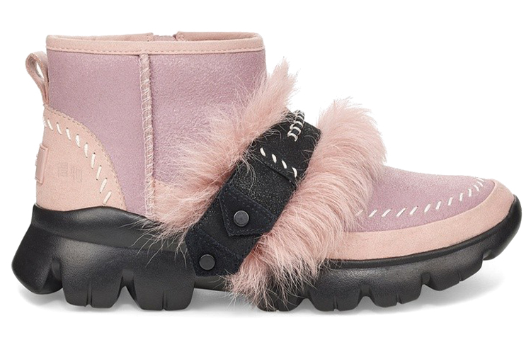 Женские сапоги UGG Fluff Punk Ankle Boot (розовые) — фото 2