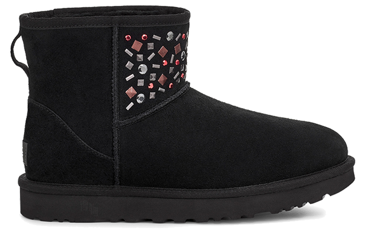 Женские сапоги UGG Classic Mini Stud II (черные) — Чёрный — фото 2