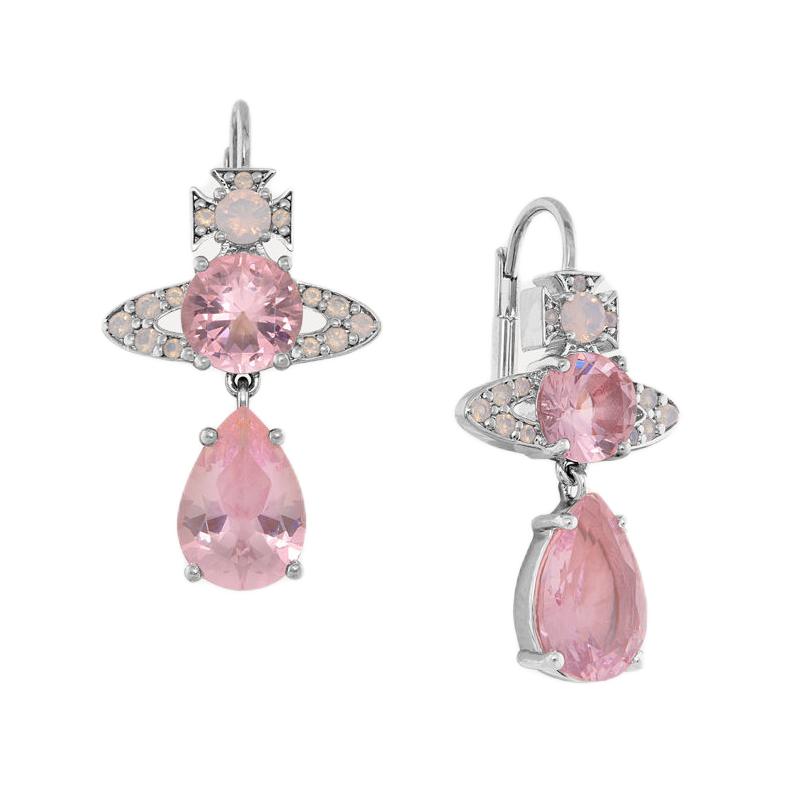 Женские серьги Vivienne Westwood Ismene Drop (серебристо-розовые)