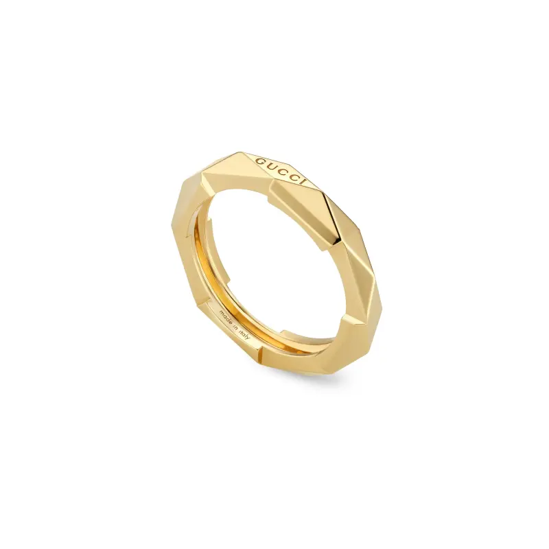 GUCCI Link To Love Series 18K Gold Rings Unisex Gold