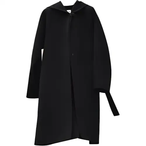 HERMES Velvet Jackets Women's Black Hooded Moderate