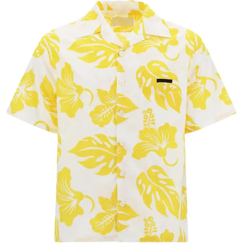 PRADA Shirts Men's Yellow Lapel Moderate Shirt