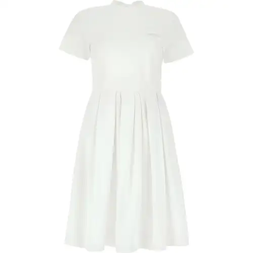 PRADA SS21 Cotton Short Sleeved Dress Women's White