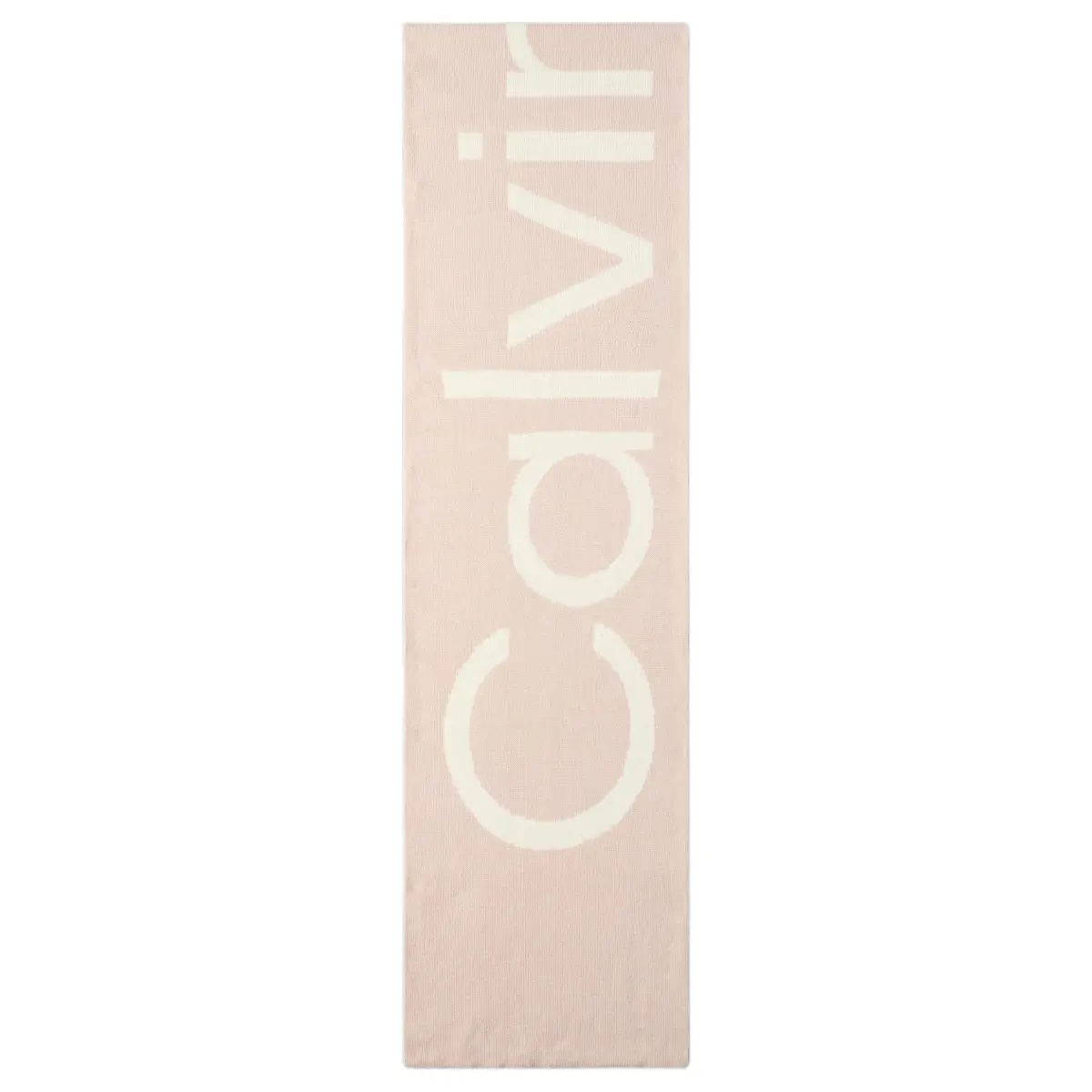 CALVIN KLEIN Cashmere Sheep Wool Knit Scarves Unisex Chalk White/Castle Gray