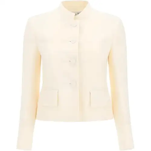 DIOR Quarterly New Products Jackets Women's Beige Stand Collar Moderate