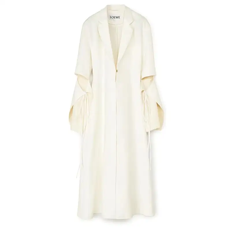 LOEWE Coats Women's White Lapel Moderate