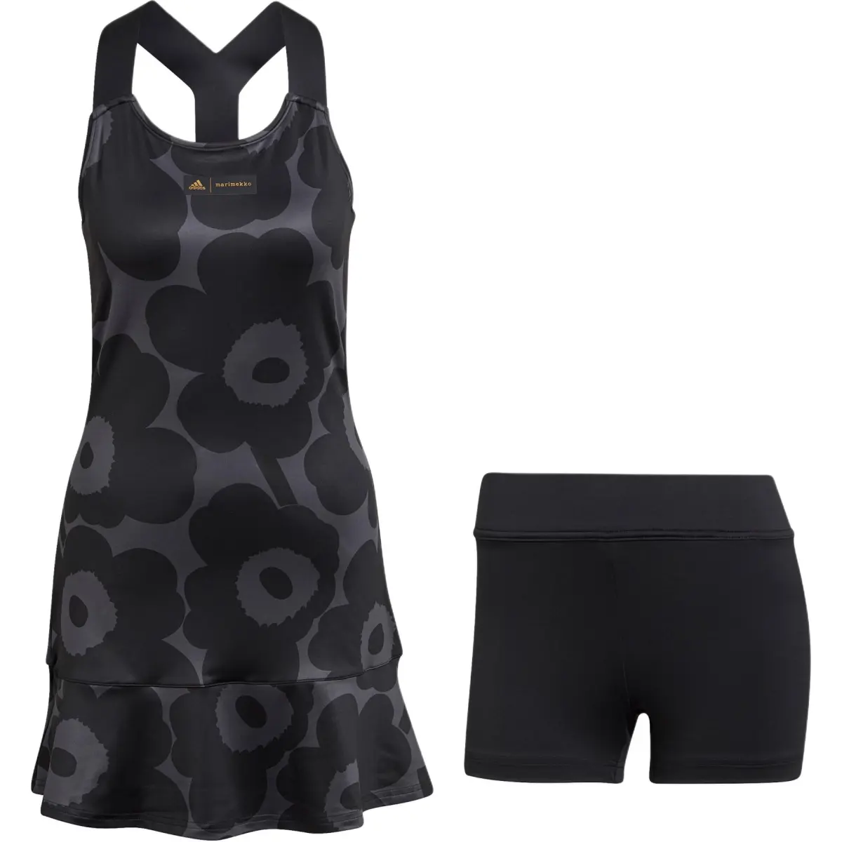 Adidas X Marimekko Sleeveless Dresses Women's Black Moderate Extra Short