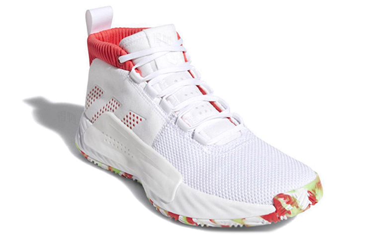 Мужские кроссовки adidas Dame 5 "All Skate" (бело-красные) — фото 3