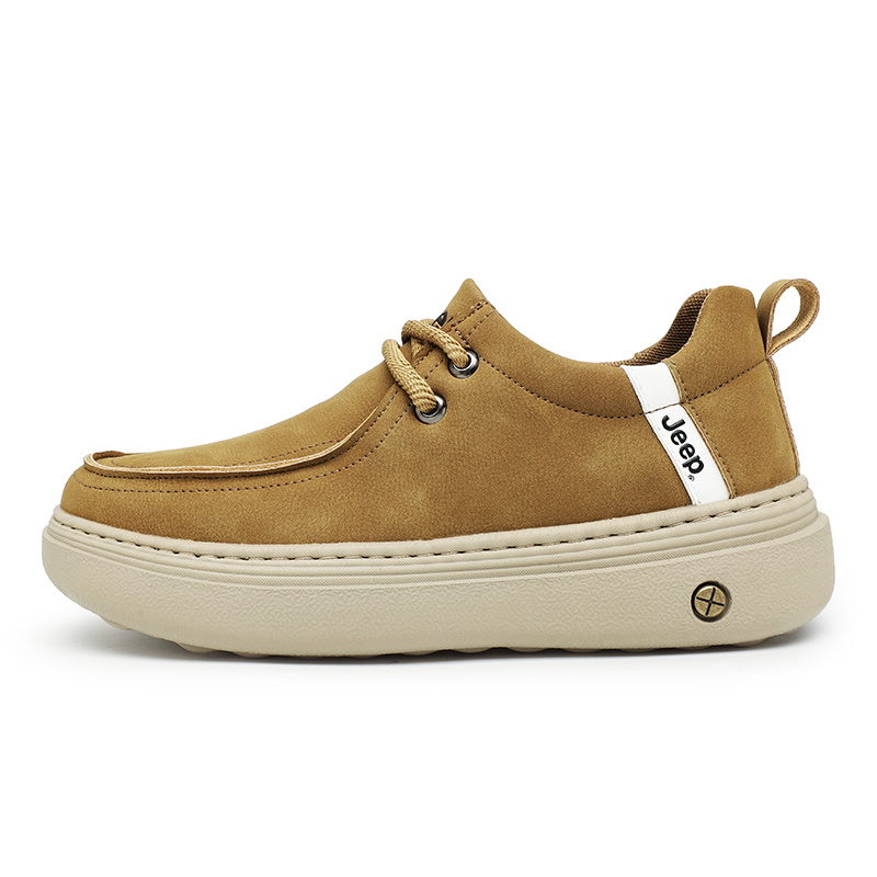 Мужские кроссовки Jeep Leather Casual Oxford (коричневые)