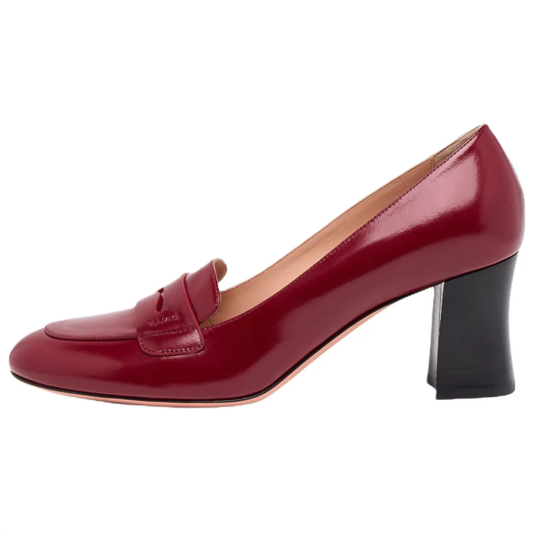 BALLY Saule Cow Leather, Leather Chunky Heel High Heels 6.5cm Women's Gemstone Red