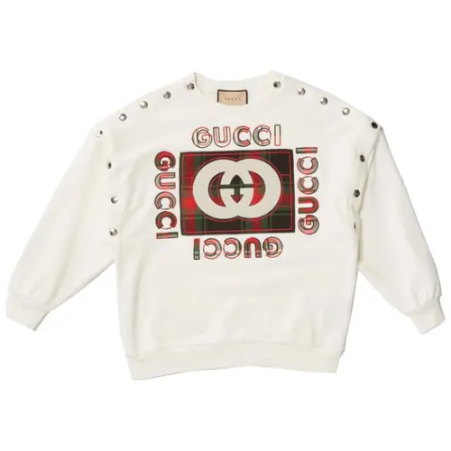 GUCCI Sweatshirts Women's White Crew Neck Moderate Regular