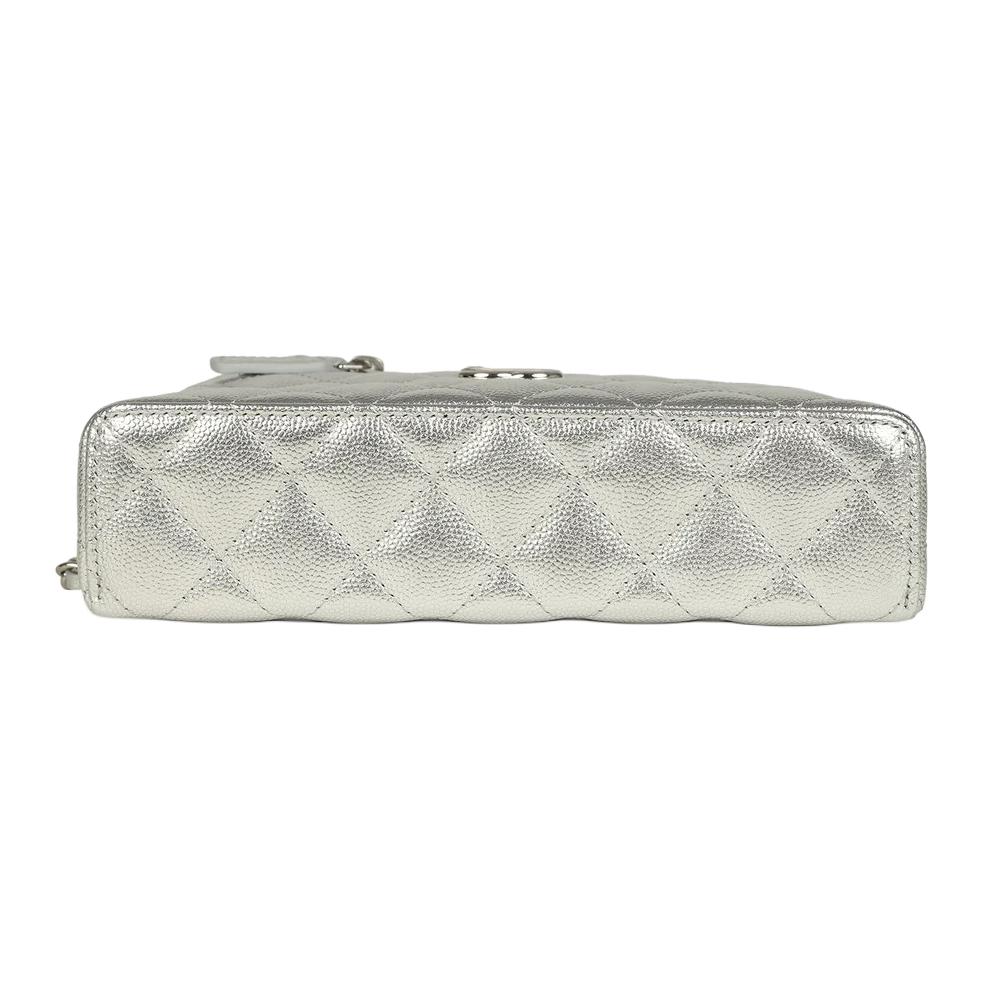 Женская сумка Chanel (серебряная) — фото 4