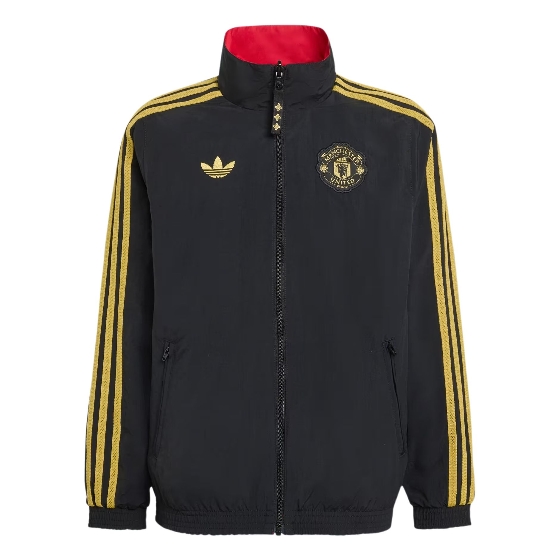 Детская куртка adidas Manchester United (красно-черная)