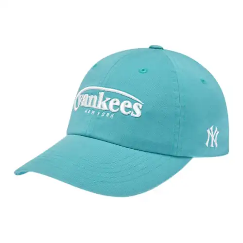 MLB New York Yankees 25FW Color Whitening Dopamine JELLY CAP Versatile Casual Sun Shade Cotton Peaked Cap Unisex Couple Style Mint Green