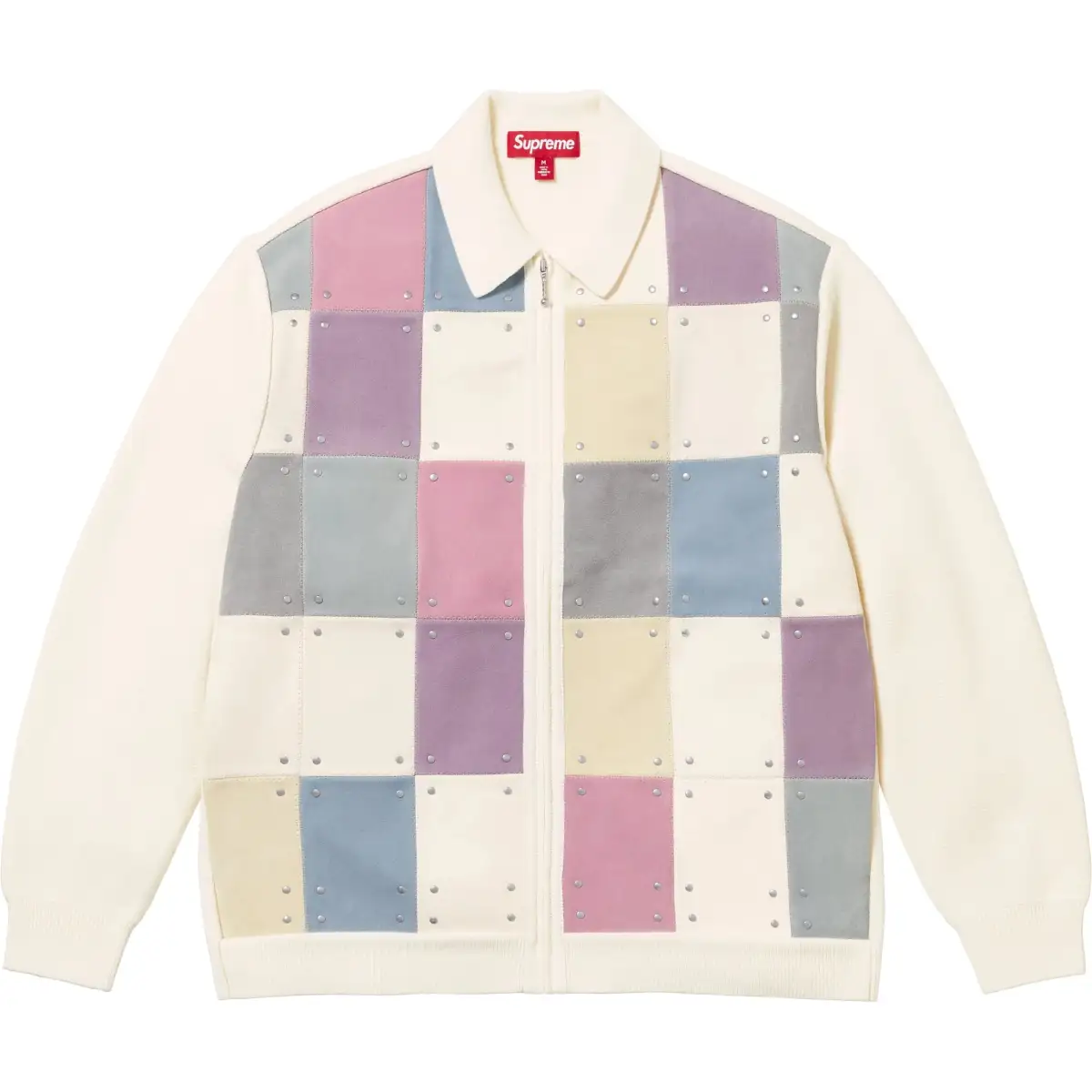 Supreme FW25 WEEK15 Studded Suede Zip Up Cardigan Knitwear Unisex