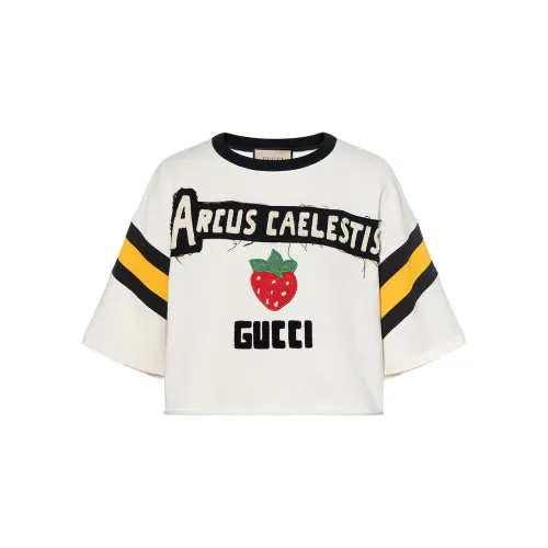 GUCCI Drop Shoulder Sleeve T Shirt Women's Ecru