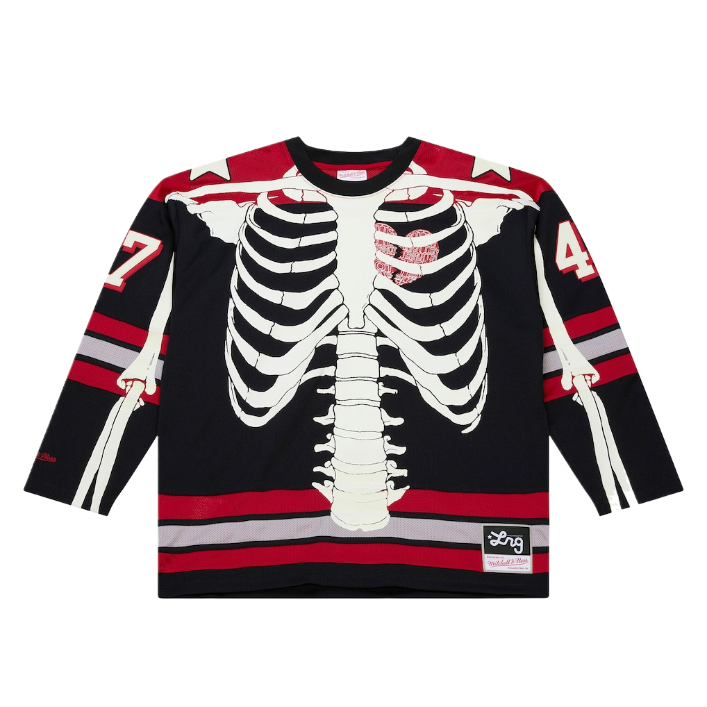 Mitchell & Ness M&N x LRG Dead Serious Mitchell & Ness No. 47 breathable classic comfortable ice hockey jersey for men