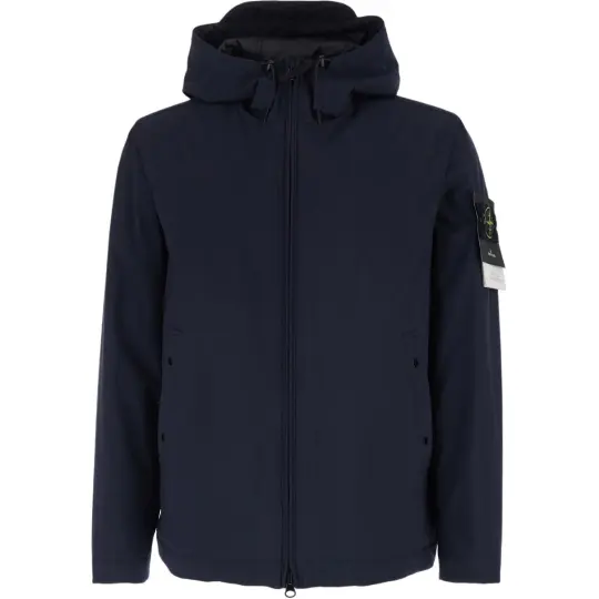 STONE ISLAND SS26 однотонная куртка на молнии с капюшоном и длинными рукавами, одинаковый стиль для мужчин и женщин