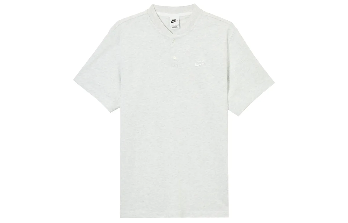 Nike Club T-Shirts Men's Gray Crew Neck Moderate