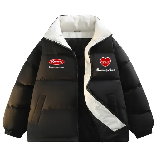 DEERWAY Velvet winter trend fashionable travel windproof keep warm comfortable down jacket for men and women, with your logo imprint