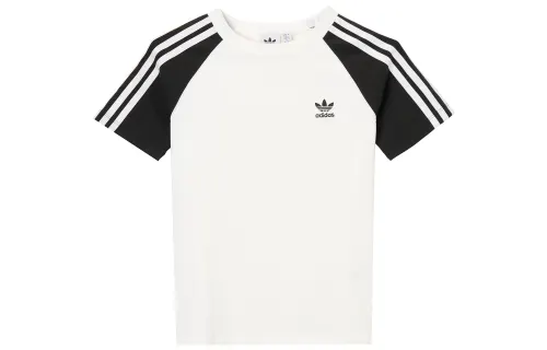 Adidas Women's Adicolor 3 Stripes Raglan Slim T Shirt White/Black