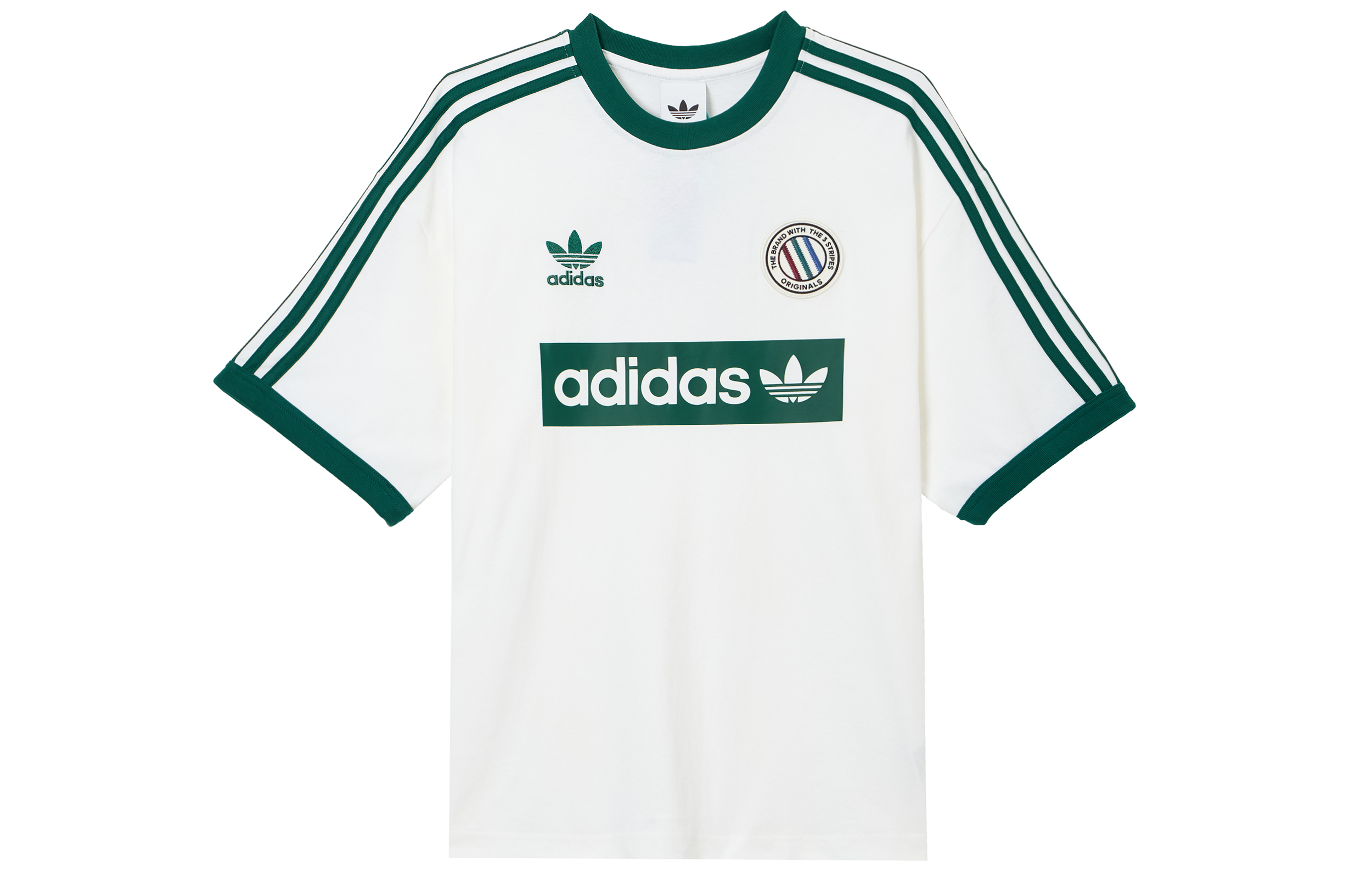 Мужская футболка adidas originals (белая с полосками)