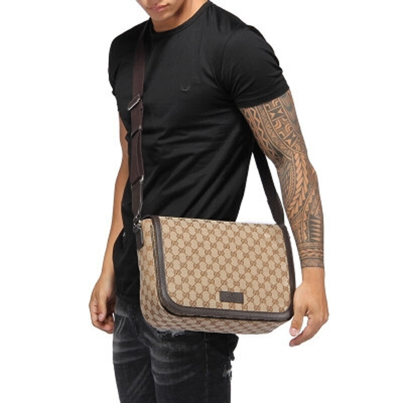 Сумка Gucci Logo (коричневая) — фото 7