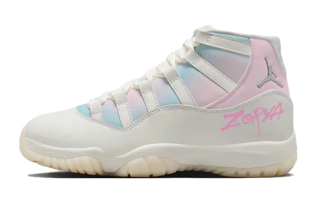 Jordan Air Jordan 11 RETRO Pearl 811 Manufacturing, Pink Blue Dawn Mid top Vintage Basketball Shoes Unisex
