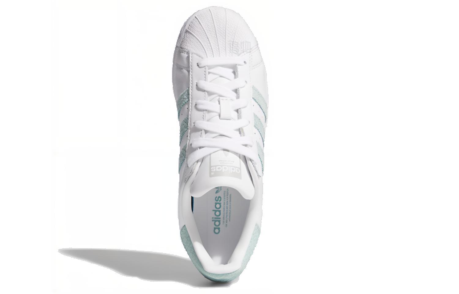 Женские кеды adidas originals SUPERSTAR (белый / серый / зеленый) — 亮白/烟灰绿 — фото 5
