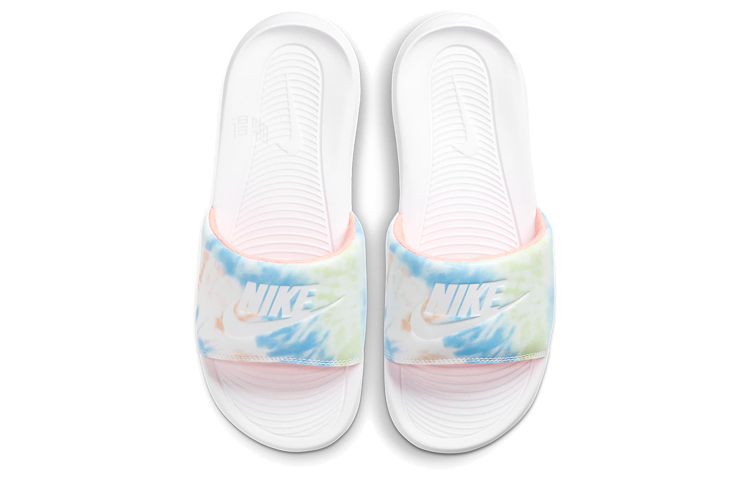 Женские шлепанцы Nike Victori One (сине-оранжево-белые) — Синий / оранжевый / белый — фото 3