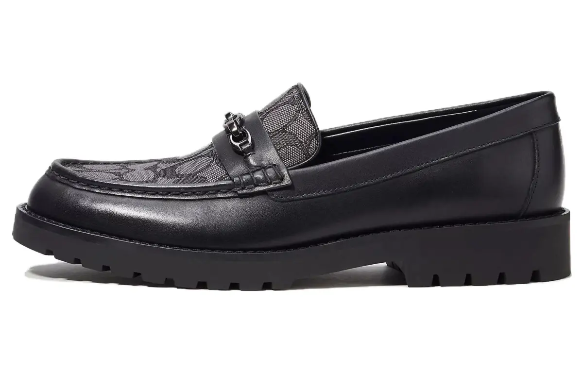 COACH Signature Jacquard Loafers Men's Black