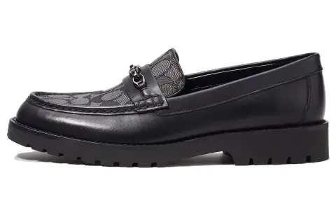 COACH Signature Jacquard Loafers Men's Black