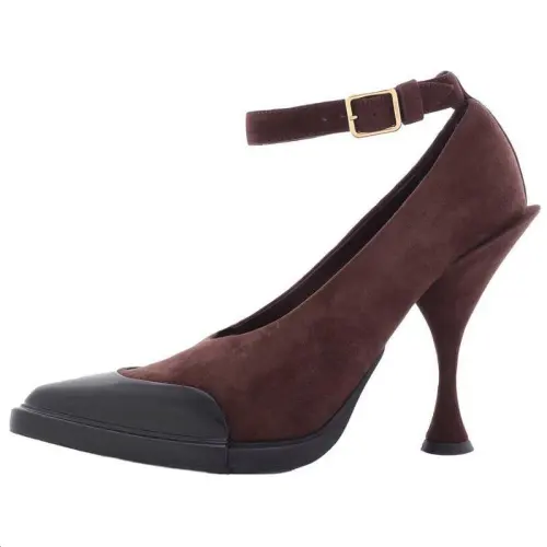 Burberry Evan Irregular Heel High Heels Women's Red Brown