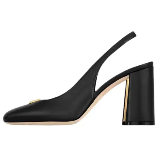 LOUIS VUITTON Swing Chunky Heel High Heels 8.5cm Women's Black