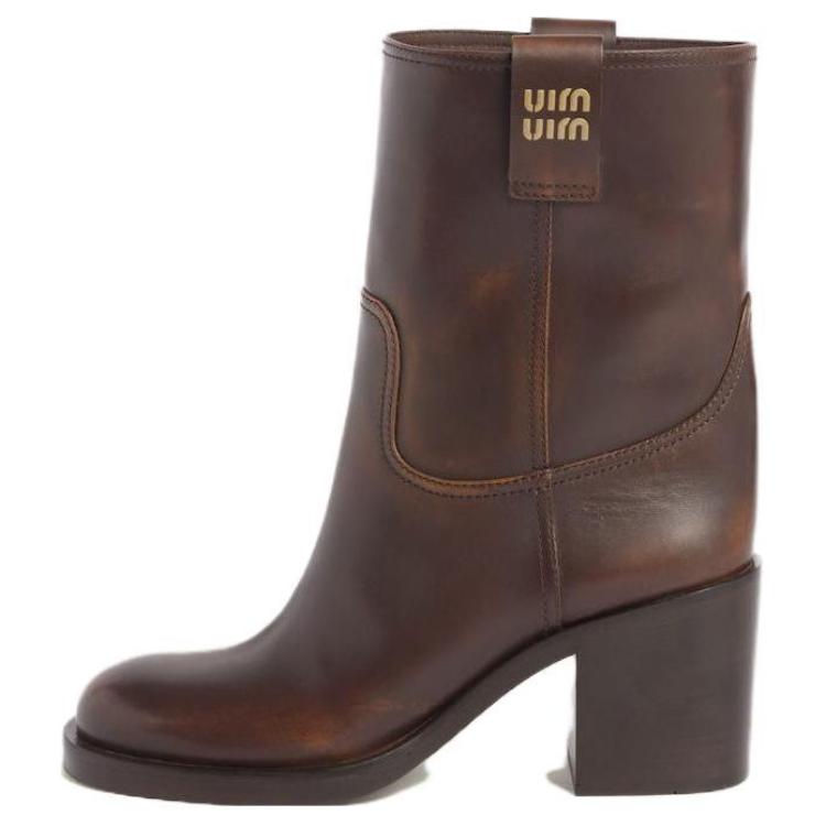 Женские ботинки MIU MIU MIU 7.5cm (коричневые)