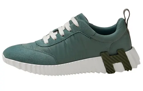 HERMES Bouncing Abrasion Resistant Low top Casual Shoes Women's Green