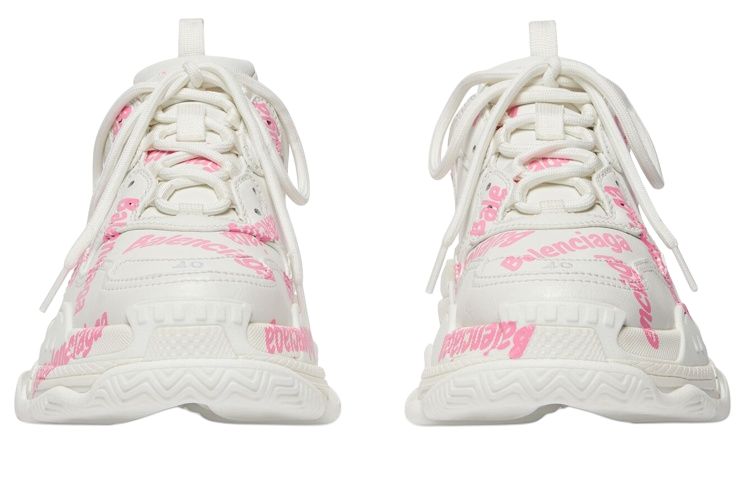 Женские кроссовки Balenciaga Triple S (бело-розовые) — фото 5
