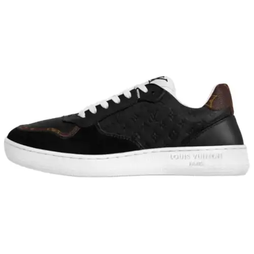 LOUIS VUITTON Stadium Leather Low top Skateboard Shoes Women's Black