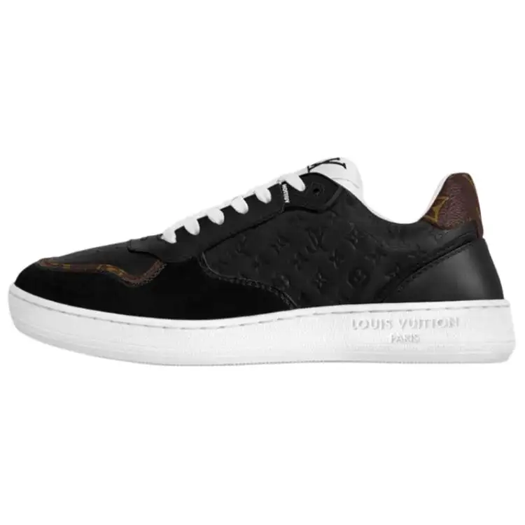 LOUIS VUITTON Stadium Leather Low top Skateboard Shoes Women's Black