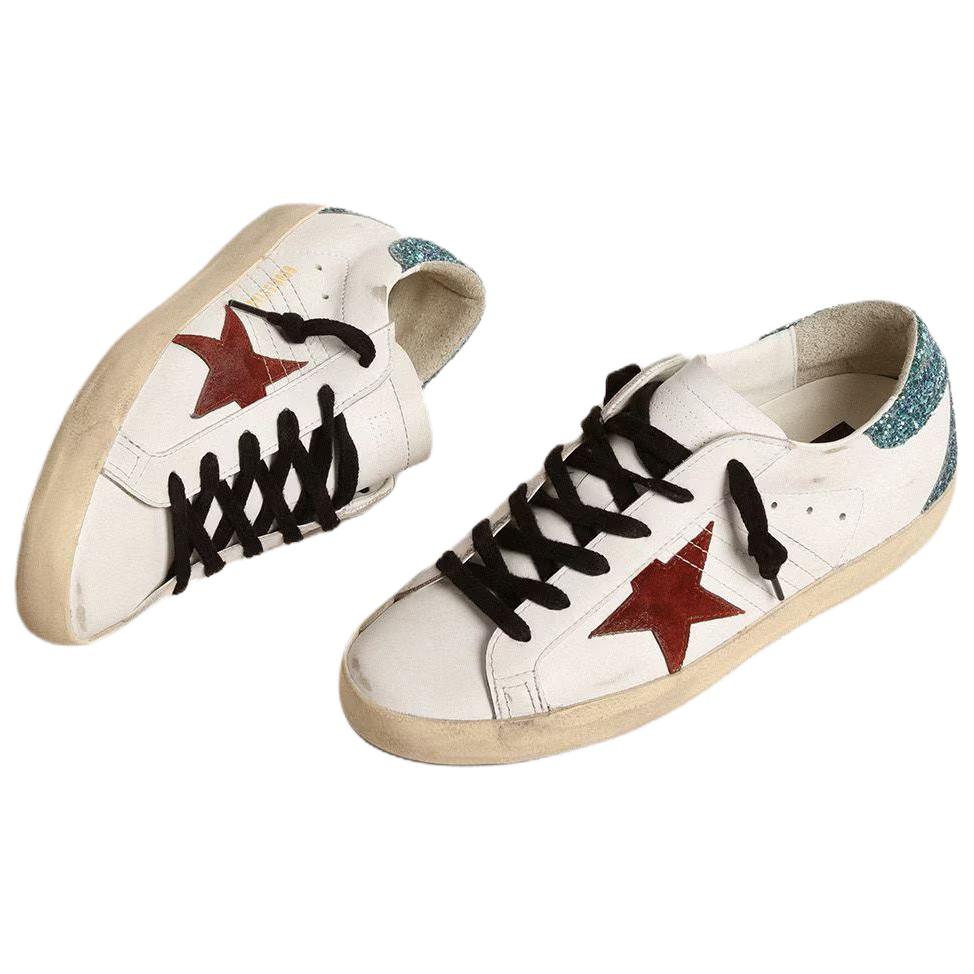 Golden Goose Super Star Cow Leather Low top Skateboard Shoes Women's White