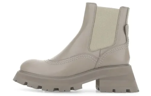 Alexander McQueen Wander Boots 'Leather Stone' Women's