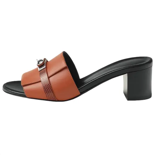 HERMES Gigi Slide Slippers 5cm Women's Brown