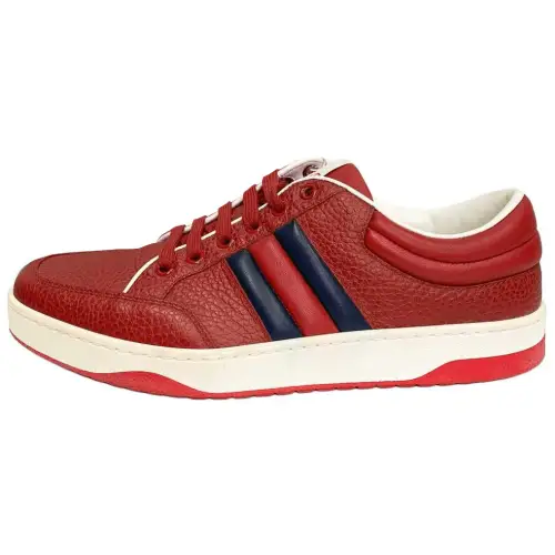 GUCCI Ronnie Cow Leather Low top Skateboard Shoes Men's Red