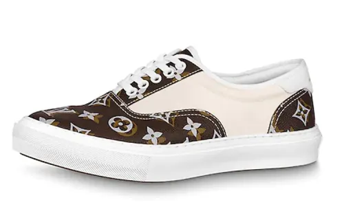 LOUIS VUITTON Trocadero Sneakers 'White Beige With Brown Monogram'