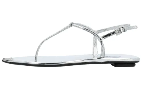 PRADA One Strap Sandals Women's Silver White